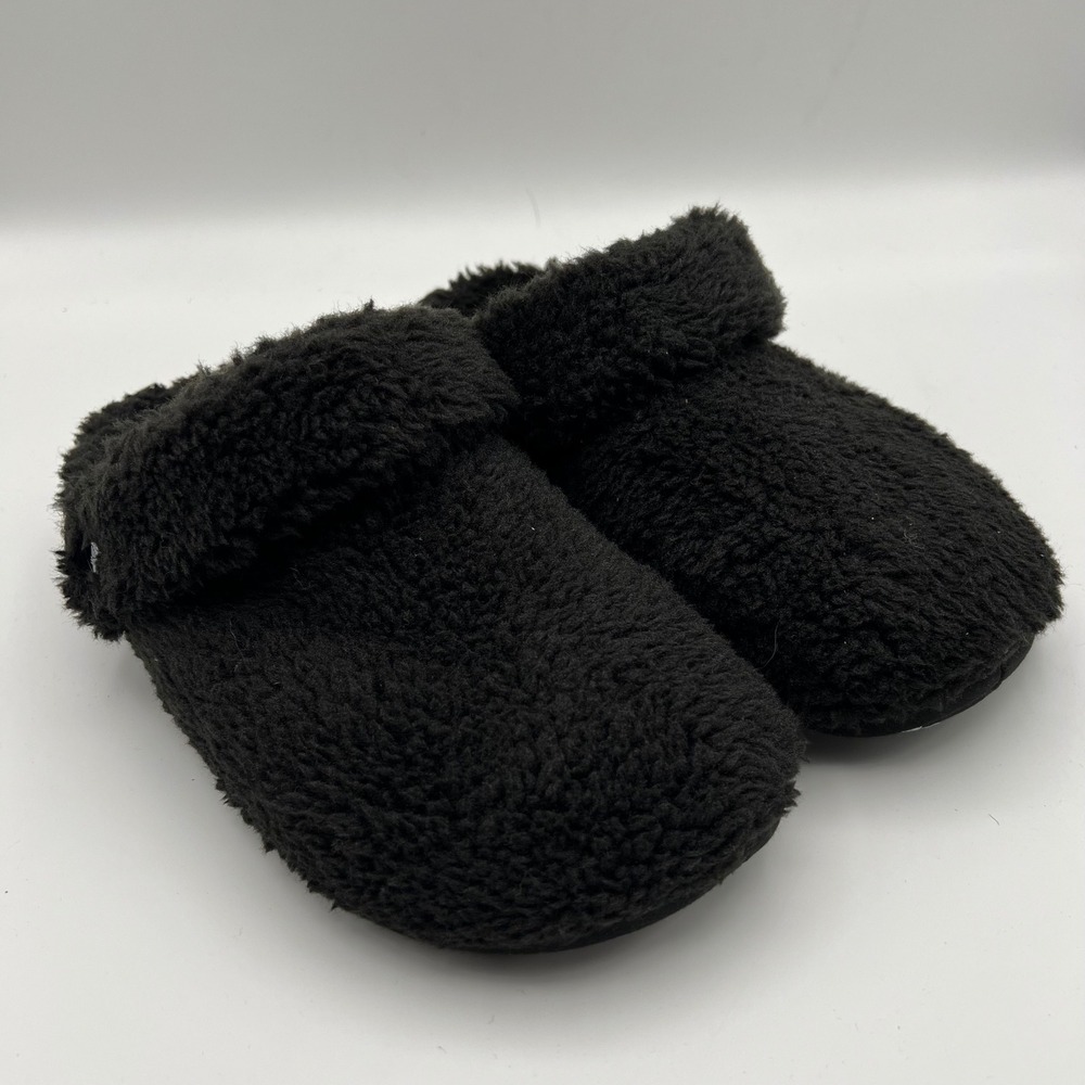 Crocs Classic Cozzzy Slipper Womens 6 Black‎ Faux Fur Plush Fleece Slip On Shoes